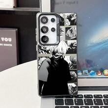 Estilo oscuro creativo, hombre de anime con máscara, sufriendo, funda de teléfono Kens Kaneki adecuada para Samsung Galaxy S25 S24 S23 S22 S21 S20 FE Ultra Plus 4G 5G, cubierta trasera dura mate plateada colorida, diseño único y nuevo. - Mezcla de colores - Ver 6