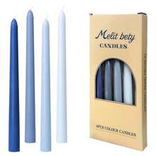 10 Inch Gradient Taper Candles,Set Of 4 Tapered Candle, Tall Candlesticks,Conical Stick Candles,Less,For Home Dinner, Party, Wedding, Halloween, Christmas (Blue Series, 10inch){Inchcolor_nameinch:InchBlueseriesinch,Inchsize_nameinch:Inch10inchinch} - 藍調系列 - 查看 8