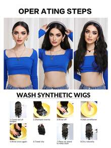 Peluca con diadema larga y recta de 26 pulgadas para mujer con diadema de cuero anudada en blanco - Cabello sintético resistente al calor, aspecto natural amigable para principiantes, adecuado para uso diario y ocasiones especiales, apto para todas las etnias, peluca (color de cabello: negro, marrón claro) - Multicolor - Ver 9