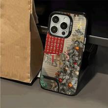 Funda protectora de TPU con patrón de moda navideña IMD, diseño impreso, cubierta básica resistente a impactos, compatible con iPhone 7/8/Xsmax11/12/12Pro/12Pro Max/13/13 Pro/13 Pro Max/14 Pro/14 Pro Max/15 Pro/15 Pro Max/16 PRO/16PLUS/16PRO MAX - Regalo perfecto para cualquier ocasión - Colores mixtos - Ver 6