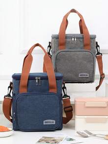 Large Capacity Portable Insulated Lunch Bag, Portable Waterproof And Leak Proof Lunch Box Shoulder Strap, Portable Refrigerated Bag, Thick Aluminum Foil Insulated Reusable Lunch Bag, Suitable For Schools, Offices, Camping, Picnics, Employees And Canteens, Classroom Storage Bags, Kitchen Accessories Lunch Bags Cooler Bag Lunchbox For Women For Men Travel Essentials