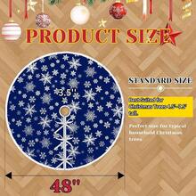 Falda para árbol de Navidad, 48 pulgadas, con patrón de copos de nieve, color azul oscuro - Azul Oscuro - Ver 9