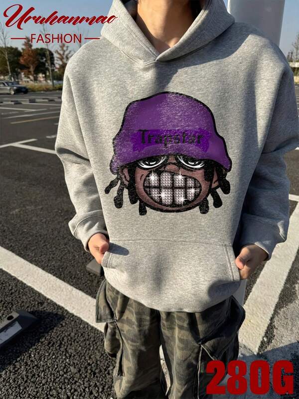 Unisex Grey Hoodie With Trapstar Print - Sparkling Teeth Design. Perfect For Street Style. Trendy & Comfortable. #Hoodie #Fashion #Streetwear