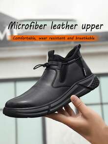 1 Pair Steel Toe Boots For Men Safety Work Boots For Women,Comfortable And Fashionable Protective Feet Work Shoes Puncture Proof Slip Climbing,Suit For Construction,Factory,Manufacturing Workers,Warehouse,Leather Upper Material High Top Excellent Heat Retention,Work Shoes Puncture Proof Autumn And Winter Men Shoes Best Work Shoes Chef Comfortable Shoes - Black - View 7