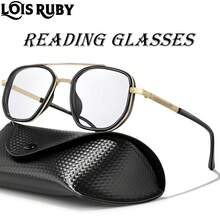 1PC Metal Frame Fashionable Color Changing Reading Glasses, Anti Blue Light Lenses, Suitable For Middle-Aged And Elderly People To Read Books, Newspapers, Mobile Phones, With Exquisite Glasses Cases, UNISEX - Silver AD11 Case - View 1
