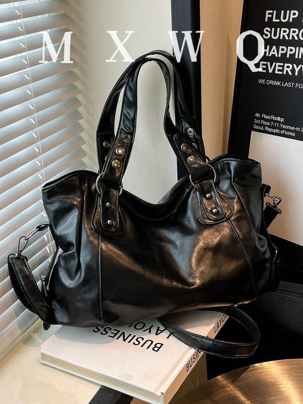 Vintage Minimalist Large Capacity Fashion Student Office Commute Tote Bag, New Fashionable Big Bags For Women, New Arrival Tote Bags For Woman