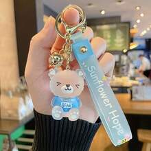 1pc Jelly Bear Keychain, Cute Cartoon Resin Bag Charm, Women's Car Key Chain, Ideal Gift