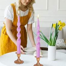 Spiral Taper Candles Twisted Candlesticks -10 Inches Lavender Candle Sticks Long Tapered Candle Purple Twist Candlestick For Home Dinner Wedding Women Gifts, 2pcs (1D-Light Purple){Inchcolor_nameinch:InchPurpleinch,Inchsize_nameinch:Inch10INCHinch} - 紫色 - 查看 4