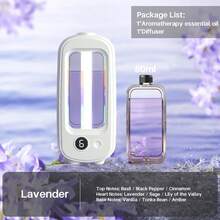 Hotel Grade Essential Oil Diffuser, Long-Lasting Indoor Mist, Aromatherapy Diffuser, Office Air Freshener, Quiet Aroma Diffuser, Home Automatic Fragrance Mist - Rechargeable/Desktop/Wall-Mountable/6 Adjustable Modes/Mood Light/6 Aroma Oils: Lavender, True Self, Gardenia, White Peach Oolong, Serenity, Shangri-La - White - View 16