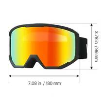 Ski Goggles, Cylindrical Lens With Orange Revo Coating, OTG Anti Fog Snow Goggles For Men Women Youth, TPU Frame & Ventilation Structure, Suitable For Skiing, Skating, Snowboarding, Cycling - framed black cylinder orange - 查看 11