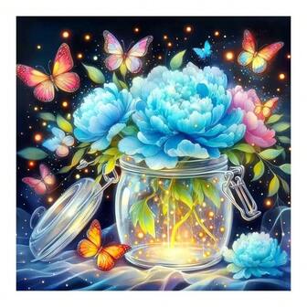 1pc DIY 5D Diamond Painting Mosaic Embroidery Cross Stitch Kit Full Round Embroidery Kit Flowers Modern Gift Home Decor 40*40 Frameless