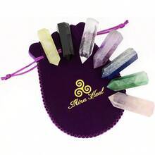 Healing Crystal Wands Point Faceted Prism Bars For Reiki Chakra Meditation Therapy Deco - Setof7 - View 3