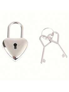 Mini Heart-Shaped Lock Set With Keys, Durable Alloy Material, Metal Lock, Cute Cartoon Design, Suitable For Luggage, Jewelry Box And Notebooks - Multicolor - View 13