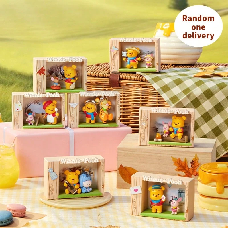 Miniso Autumn Outing Series Blind Box Landscape, Chibi Winnie And Friends Embark On An Autumn Outing, Material With Exquisite Scene Details, Random Styles Bring Collection Surprises, Suitable As A Birthday Gift (1 PC Random Delivery) - Multicolor - View 1