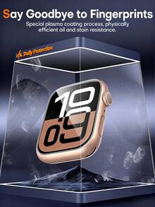 8pcs New Transparent Soft TPU Screen Protector Film Compatible With Apple Watch Series 10/Ultra/SE/8/7/6/5/4/3/2/1 38/40/41/42/44/45/49mm - Clear - View 5