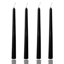 10 Inch Black Taper Candles-Set Of 4 Tapered Candle, Tall Candlesticks,Conical Stick Candles,Less,For Home Dinner, Party, Wedding, Halloween, Christmas (Black, 10inch){Inchcolor_nameinch:InchBlackinch,Inchsize_nameinch:Inch10inchinch} - 黑色的 - 查看 1