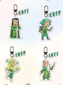 MBTI钥匙扣，MBTI 16个性化亚克力钥匙扣，背包挂绳配件，卡通人物礼物，可爱钥匙扣，手机配件，女士礼物，男士礼物，个性化礼物，趣味礼物，爸爸礼物 - 彩色 - 查看 8