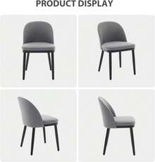 strundghti Upholstered Dining Chairs Set Of 2/4/6,Modern Fabric Kitchen Side Chairs With Thick Cushions And Wood Legs,Comfy Dining Room Chairs With Curved Backrest For Restaurant/Cafe - Xám-4 chiếc - Xem 3