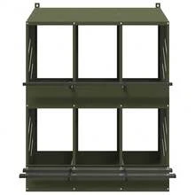 vidaXL Hühner-Nistkasten Mit 6 Fächern Olivgrün Metall - Grigio - Visualizzare 6
