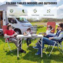 Tavolo Da Campeggio Pieghevole With Altezza Regolabile 35/60 Cm, For Escursionismo, Picnic, Garden, Spiaggia, Feste E Balcone - 白色 - 查看 6