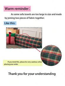 1pc American Vintage Scottish Plaid Multi-Functional Non-Slip Full Coverage Tassel Sofa Cover - Multicolor - View 8