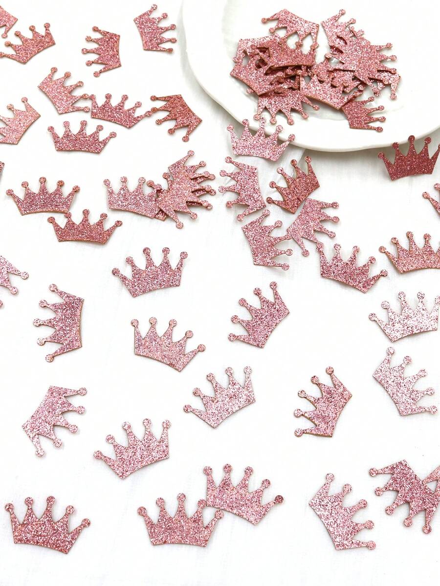 100 件闪光皇冠形五彩纸屑，圣诞节