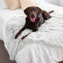 TFKI Best Friends By Sheri Calming Shag Dog Blanket Ultra Soft Faux Fur Pet Throw Anxiety-Relief Lightweight Warm Bed Cover For Dogs And Cats Machine Washable Frost Gray 40" X 50" - Sương giá - Xem 6