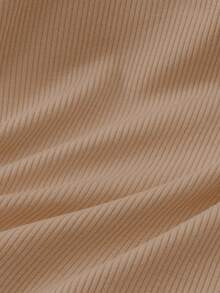 1pc Women's Solid Color Ribbed Camisole With Padded Bust, Casual Cropped Tank Top