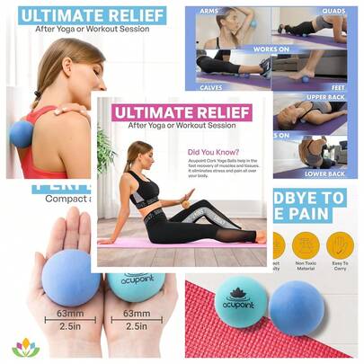 Physical Massage Therapy Ball Set - Ideal For Yoga, Deep Tissue Massage, Trigger Point Therapy And Myofascial Release Physical Therapy Equipment