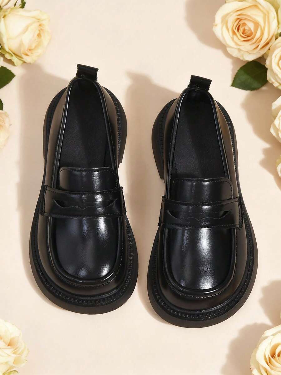 Kids Loafers Shoes Boys Girls Classic Slip On Dress Shoes Thick Sole School Uniform Flats