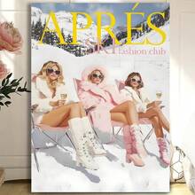 Framed 1PC Funky Apres Ski Girly Canvas Posters Winter Skiing Wall Art Funny Preppy Fashion Club Aesthetic Prints Painting For Living Room Apartment Dorm Wall Decor - Đã đóng khung - Xem 1
