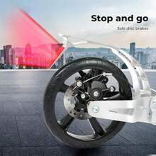 Kick Scooter For Ages 7+ Max 100kg Foldable Adult Scooter With 2 Big Wheels  Skating 4 Adjustable Levels Lightweight And Portable Dual Shock Absorption Disc Brake…