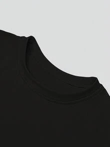 ملابس علوية أساسية ذات كم طويل وياقة عالية، بخط رفيع، سميكة وذات بطانة حرارية، لون أسود، لموسم الخريف والشتاء، قطعة واحدة - الأسود - مشاهدة 4