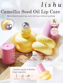 lishu Aceite labial de calabacita pequeña, hidratante y sin pegajosidad, minimiza las líneas de los labios, realza y aclara el color, aceite labial en roll-on para labios secos y agrietados - #01 Polvo de semilla de loto - Ver 2