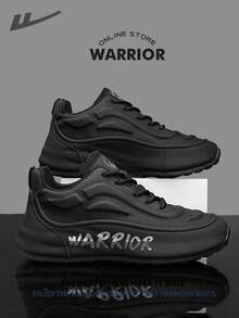 Warrior Comfortable Street Style Thick Soled Men's Shoes Autumn And Winter Comfortable Running Shoes Modest Style Casual Yet Sleek Sneakers Applicable Throughout The Year Wear-Resisting All-Day Wear Training Sneakers - Black - View 1