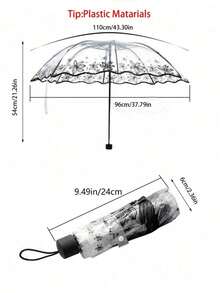 Floral Pattern Transparent Umbrella, Suitable For School, Office, Home, Travel, Back To School Supplies, Umbrella, Suitable For Men And Women, Durable Construction - Multicolor - View 10