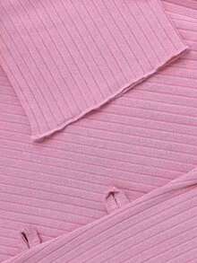 Women Square Neck Fitted Long Sleeve Solid Color Tie-Front Dress