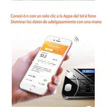 Báscula de precisión, conexión inteligente bluetooth, báscula de grasa corporal recargable, báscula electrónica de cintura, báscula de peso doméstico - Blanco - Ver 2