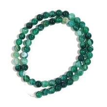 1颗天然绿色条纹玛瑙圆珠,尺寸4/6/8/10/12毫米,高品质珠宝制作DIY工艺品材料,适合制作礼品、友谊手链、项链、装饰品、吊坠,批发珠子 - 綠色條紋瑪瑙 - 查看 8