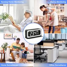 Cámara reloj inteligente, cámaras de inalámbricas WiFi de 5G y 2.4G para interiores, cámaras 2K para del hogar con comunicación bidireccional, visión nocturna a color, PTZ de 360°, detección de movimiento humano - Negro - Ver 10