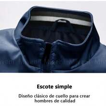 Chamarra Casual A Prueba Para Viento Y Agua Hombres Miveni - Azul - Ver 3