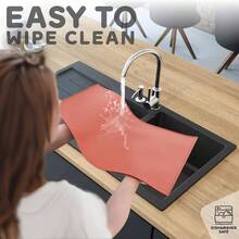 Dog Food - Raised Edges Dogs Food And Prevent Spill, Waterproof Food Mats Protect Floors, Easy Clean Dog Bowl Mats Food And, Silicone Pet Food Tray - 24" X 15" + Burnt Coral - View 7