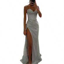 Women's Fashion Sexy European And American Hot-Selling Dress Long Gown Party Evening Dress - 銀色 - 查看 6