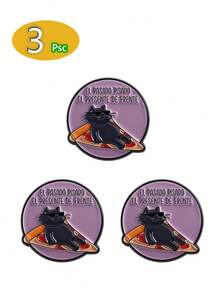 1set Of 3/6pcs Cat Lovers' Personalized Funny Cat Quotes, Brooches, Interesting Cat Creative Clothing, Bags, Accessories, Metal Alloy Badges - Multicolor - View 12
