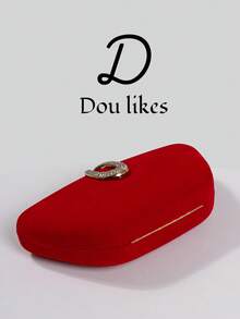 1件装奢华天鹅绒盒形派对手提包，水滴形搭扣装饰晚宴包，适合宴会、舞会、正式场合，可作斜挎包、时尚派对包，是派对、婚礼、舞会、晚宴/宴会的完美之选，也是女士舞会礼服、亮片连衣裙、闪亮连衣裙、女士优雅连衣裙的理想配饰。 - 紅色 - 查看 7