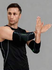 1pair-Compression Elbow Sleeves, High Elasticity Knitted Elbow Brace, Breathable And Comfortable-Suitable For Daily Work And Life, Fitness, Running, Tennis, Badminton- For Men & Women Gym Accessories - Black - View 8