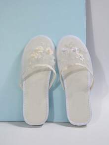 2026春夏极简轻便网面女士手工纯色拖鞋 - 白色 - 查看 7