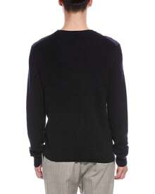 Bruno Magli Merino Wool Crewneck Sweater - Navy - 查看 3