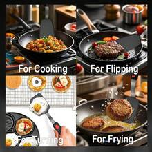 2 Pack Silicone Spatula Turner 600F Heat Resistant Kitchen Spatula Set For Nonstick Cookware Cooking Utensil Set For Egg Pancake Flipper/Heat Resistant Silicone Grip - 黑色 - 查看 4