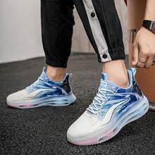 Men's Fashionable Breathable Lightweight Casual Sports Shoes, Mesh Ombre Versatile Sneakers For Running & Walking